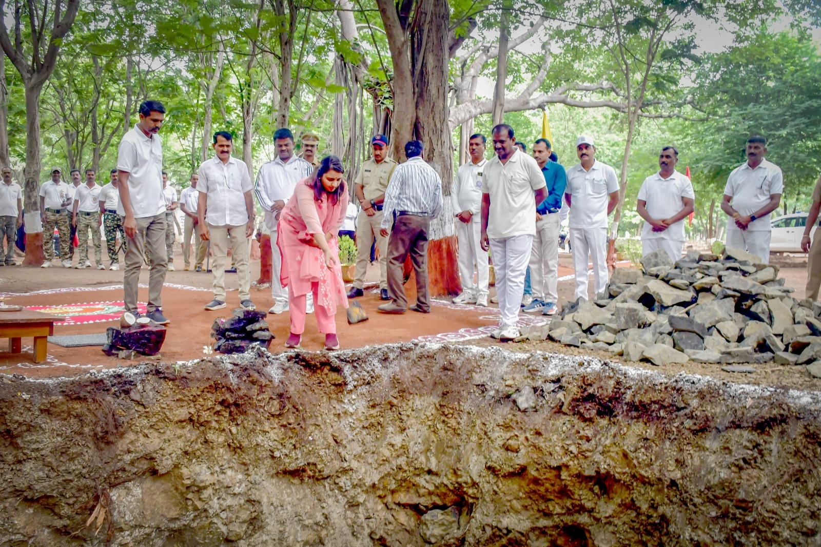 पोलीस प्रशिक्षण केंद्रात जलसंधारण कार्याला प्रारंभ